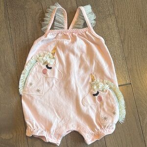 Mud Pie Pink Unicorn Bodysuit